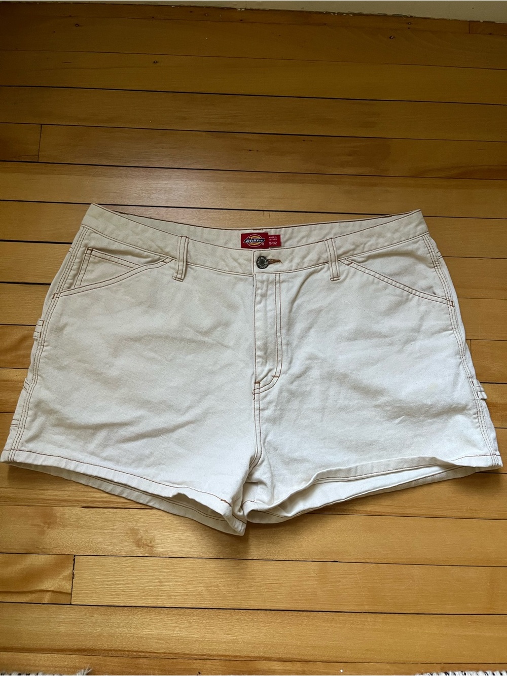 Dickies Cream Work-Style Women's Jean Shorts